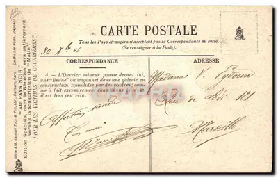 Mineiro em uma galeria — Edição Especial 'Au Pays Noir' — Edições Tuck & Fils, Paris — Verso