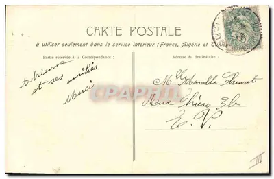 Pêche au poisson — illustration à l'aquarelle — datée 1 Avril 1906 — Verso