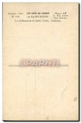 Zamek w Loary — Ussé — autorzy Eug. Bourgeois — Rewers