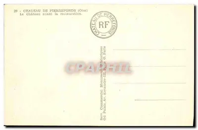 Castelo de Pierrefonds — antes da restauração — Commercial Monument Historique, Paris — Verso