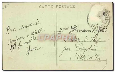 Le Pouldu - A Gruta de St-Julien — Bilhete postal antigo n°2077, editada por uma impressora local — Verso