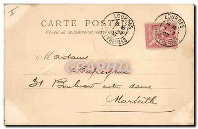Lourdes - Grotta di Santa Magdalena — editore D. T., n° 54 — Verso