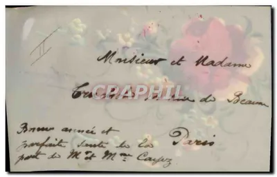 Flor de rosa e margaridas — carta postal decorativa — editor desconhecido — Verso