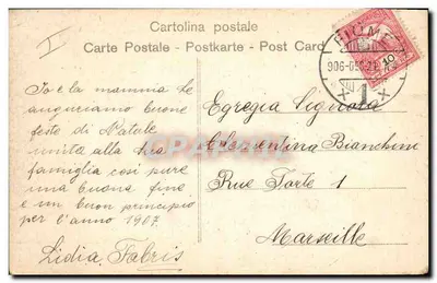 Bilhete postal antigo Fantasia Natal — Verso