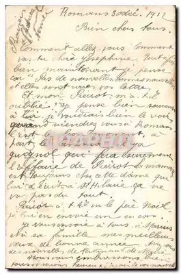 Pai Natal monge — nevado com cesta de flores — V.O. 671 — Verso