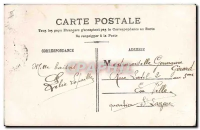 Père Noël et enfant — scène de Noël en forêt — éditeur non visible, n° 73 — Verso