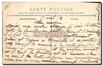 Cruiser "Bouvet" — afundado gloriosamente nos Dardanelos — 18 Março 1915 — Editor: Etablissements Impressions Phototypiques Mahiès & Cie, Toulon — Verso