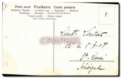 Soldado francês — caricatura — editor não visível, n° de série SER 705 — Verso