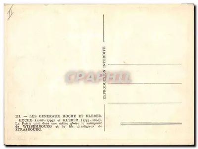 Les généraux Hoche et Kleber — Hoche (1768-1799) et Kleber (1753-1800). La Patrie unit dans une même gloire le vainqueur de Wissembourg et le fils prestigieux de Strasbourg. — Rewers