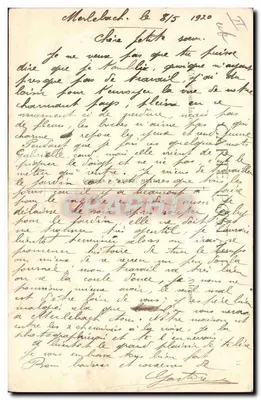 Bilhete postal antigo Minas Merlebach Vista geral sobre as minas — Verso