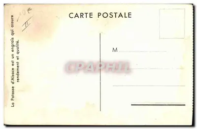 Bilhete postal antigo Mine Mines Potasse d'Alsace — Verso