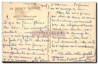 Angers — A Entrada do Castelo — Les Éditions de la Rue de Bretagne — Verso