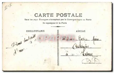 Père Noël et enfant — scène de Noël enneigée — éditeur '73' (numéro de série visible en bas à gauche) — Verso