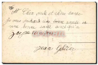 Bilhete postal antigo Fantaisie Pere Noel — Verso