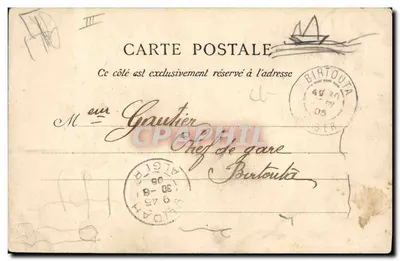 ALGER — Het oorlogsschip Bouvet — Collectie Italië P. S. N° 228 — Achterkant