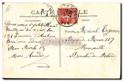 Marinha "Bouvet", encouraçado de primeira linha — Pl. d'Armes, Toulon, n°85 — Verso