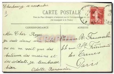 Le Bouvines — Cuirassé Garde-Côtes — n° 505 — Verso