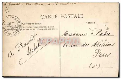 Vecchia donna di Quimper — Costumi bretoni — Editore E(D) n°430 — Verso