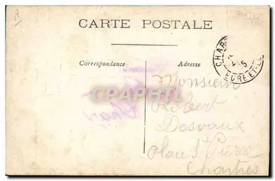 Carta postal caricatura política — soldado e civil — editor E. o. (assinatura) — Verso