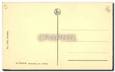 A Verrerie — Aquecimento dos cilindros — Éd. Thill, Bruxelas — Verso