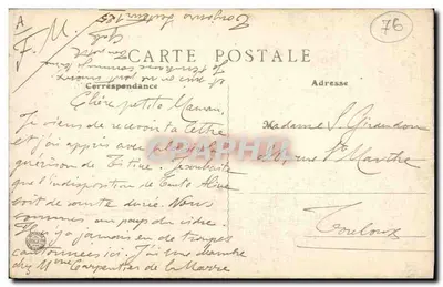 Guerville — Vidriera y Castillo de la Grande Vallée — L. Legrand, Blangy-sur-Oule — Reverso