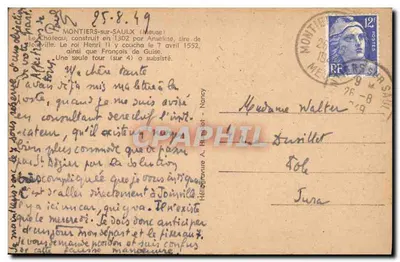 Zamek Joinville — Montiers-sur-Saulx (Meuse) — Héliogravure A. Hébert — Rewers
