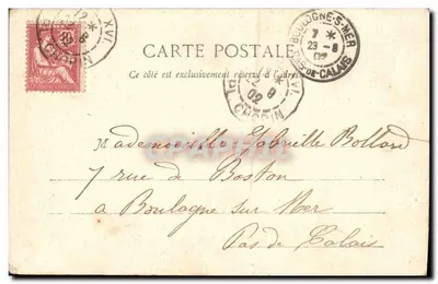 Pierrot père de famille — scène de théâtre avec texte imprimé et manuscrit — Édition Phototypie A. Bergeret & Cie, Nancy, n°4 — Verso