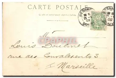 A Prefeitura — Besançon — editor J. Doublinet, número de série não visível — Verso
