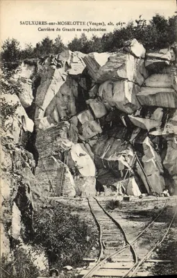 Saulxures-sur-Moselotte (Vosges) — Carreira de granito em operação — alt. 463m