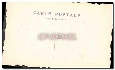 Daleko od oczu, blisko serca — ilustracja z ptakiem i kwiatami — Marque E.M. Déposée — Rewers