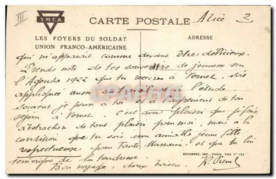 Nasturtiums — ilustração aquarelada — YMCA Les Foyers du Soldat, Union Franco-Americana, N° 152 — Verso