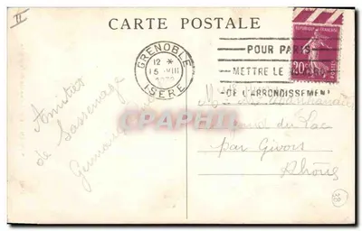Dauphiné - Sassenage - A saída da caverna — editor desconhecido, número de série não visível — Verso
