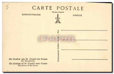 Grotty Saint-Cézaire, blisko Grasse (A.-M.) — Alcova des Fées — F. L. n° 590 — Rewers
