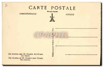 As Grutas de Saint-Cézaire, perto de Grasse (A.-M.) — O Esqueleto — F.L. n°593 — Verso