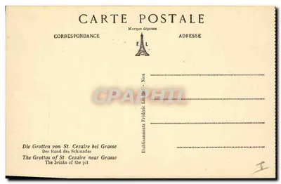 As Grutas de Saint-Cézaire, perto de Grasse (A.-M.) — As margens do Abismo — F. L. n° 585 — Verso