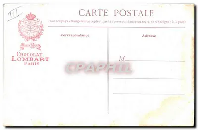 Enfant servant une poupée à table — Chocolat Lombart — Verso
