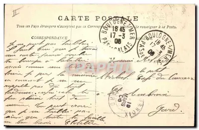 Boulogne-sur-Mer — Hotel de Ville, Belfry i Sąd — S.B. Boulogne s/Mer — Rewers