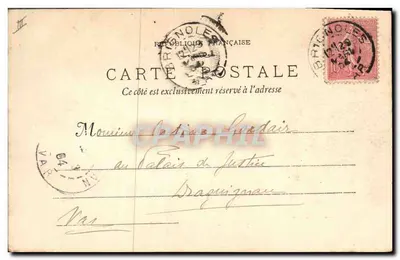 Brignoles - Praça do Palácio de Justiça — Fototipia E. Lacour — Marseille — n° 1411 — Verso
