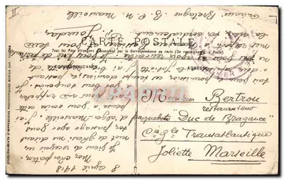 Bretagne — cuirassé de la Marine Militaire Française — éditeur Établissements d’Impressions Maritimes (Paris) n° 598 — Verso