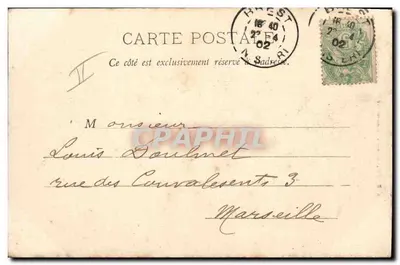 Charles-Martel — gepantserde schip met torens — A. Bongault, fot. Toulon-sur-Mer — Achterkant