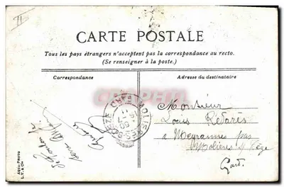 Cartolina d'epoca Nave da Guerra Le Charles Martel Cuirasse di Prima Classe — Verso