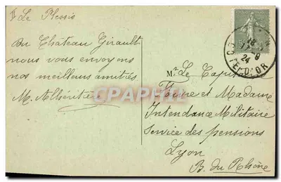 Semelay — O Castelo do Plessis — J. Vilaré, Luzy — Verso