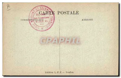 Frans oorlogsschip — CONDORCET — Ligue Maritime Française, 8 Rue de la Boétie, Parijs — Achterkant