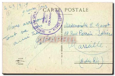 Colmar — La Préfecture vue du Parc — éditeur non identifié — Verso
