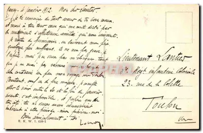 Retrato caricatural de um oficial — editor desconhecido, número de série não visível — Verso
