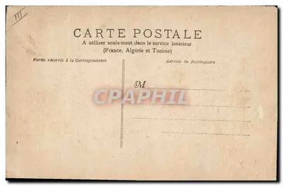 Flor rosa — dibujo al agua — tarjeta postal interior francesa — Reverso