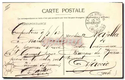 Carpentras — O Palácio de Justiça — Velho Palácio dos Bispos — Edição das Novas Galerias, Carpentras — Verso