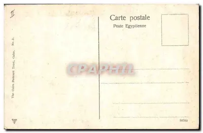 O retorno das Pirâmides — Egito — The Cairo Postcard Trust, No. 5 — Verso
