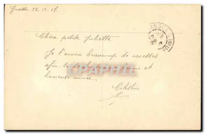 Flores violetas — cartão de felicitações — Grabelle, 29 de dezembro de 1917 — Verso