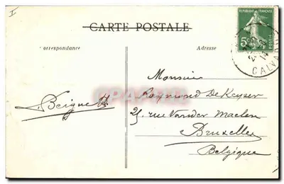 Caen — Praça Fontette e o Tribunal — Imprimerie Papeterie — Verso